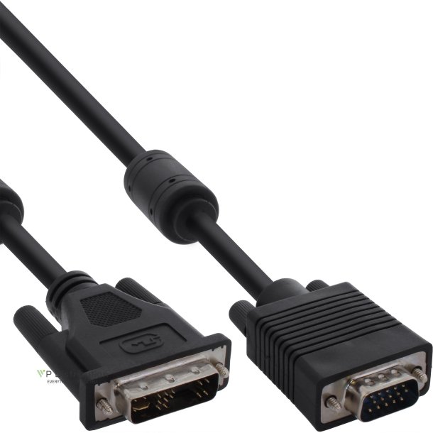 InLine&reg; DVI-A Cable 12+5 male to 15 Pin HD male VGA 5m