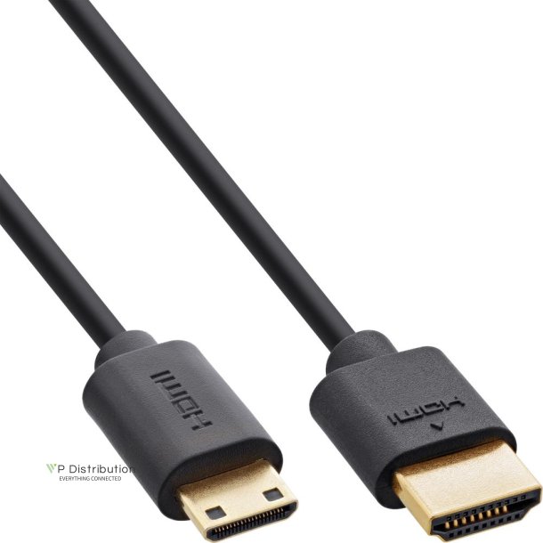 InLine Slim Ultra High Speed HDMI Cable AM/CM (Mini) 8K4K gold plated black 2m