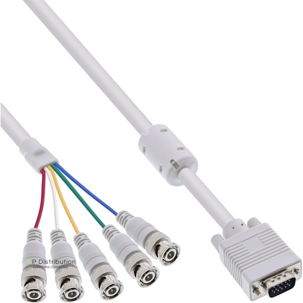 InLine&reg; VGA BNC Cable 5x BNC to HD 15 male 5m