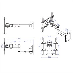 ROLINE LCD/TV Wall Mount, 5 Joints