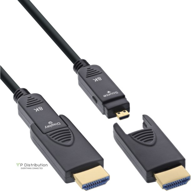 InLine&reg; HDMI AOC cable, Ultra High Speed HDMI, 8K4K, detachable plug, 10m