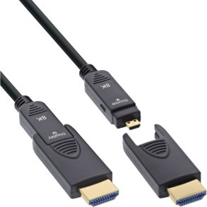 InLine® HDMI AOC cable, Ultra High Speed HDMI, 8K4K, detachable plug, 40m