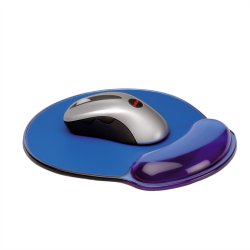 Mousepad w/Wristrest, transp. blue