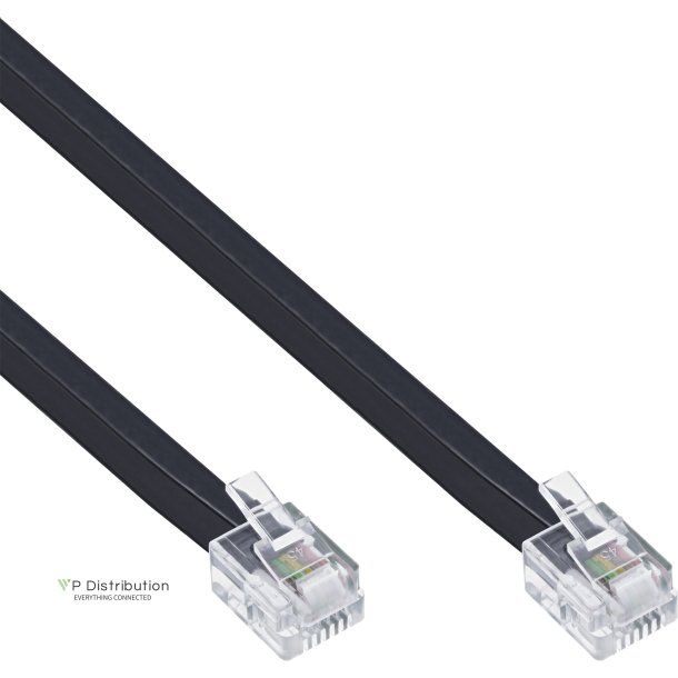 InLine&reg; Modular Cable RJ12 male to male 6P6C male to male 10m