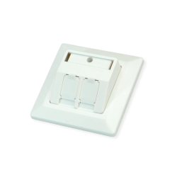 ROLINE Desktop Type 2-Port Face Plate W/ Duct Cap, RAL9010