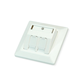 ROLINE Desktop Type 2-Port Face Plate W/ Duct Cap, RAL9010