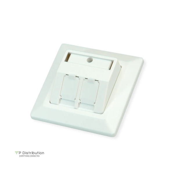 ROLINE Desktop Type 2-Port Face Plate W/ Duct Cap, RAL9010