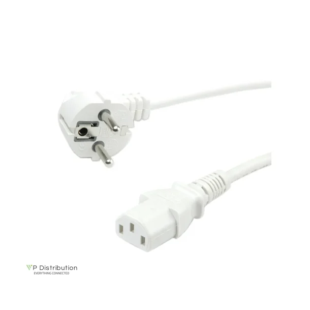 VALUE Power Cable, straight IEC Conncector, white, 0.6m