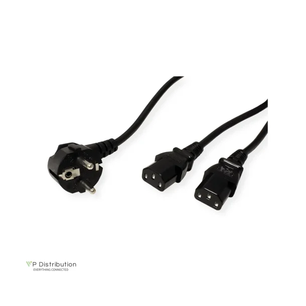 VALUE Y - Power Cable, 2x straight IEC Connector, 1.8m