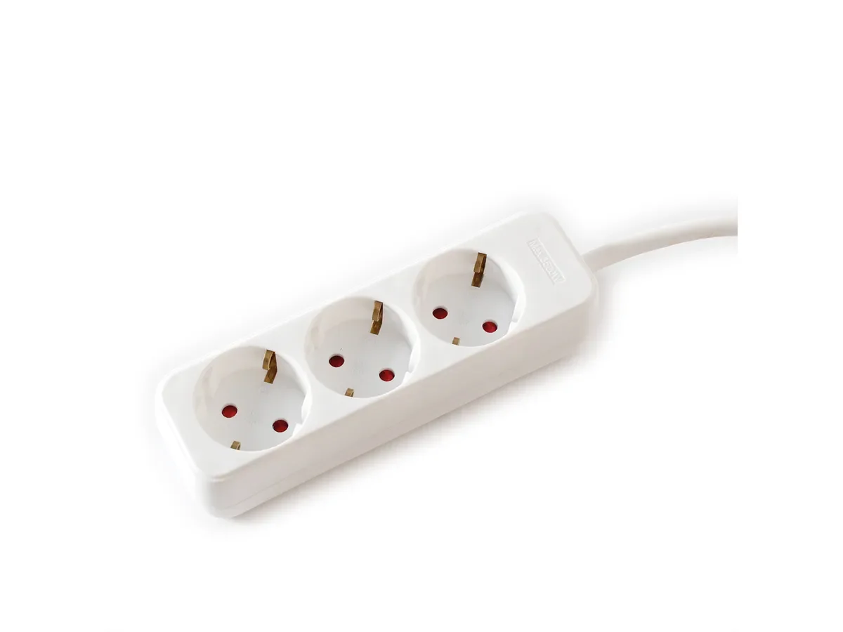 VALUE Power Strip, 3x, white, 3m - Power Strip - VP Distribution ApS