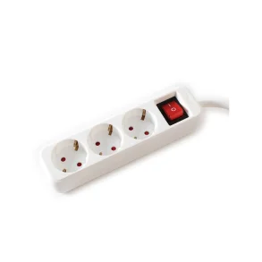 VALUE Power Strip, 3x, with Switch, white, 6m