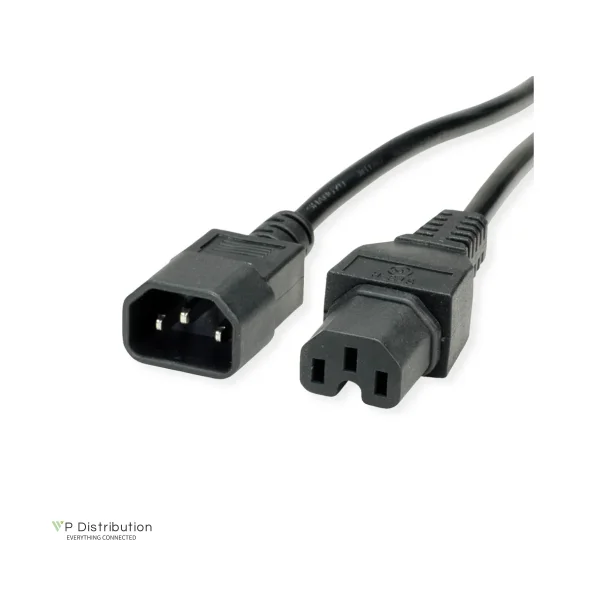 VALUE IEC Power Cable, C14 - C15, 0.5m 