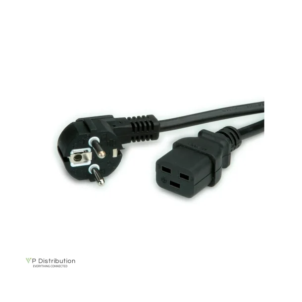 VALUE Power Cable, 3P.GER connector, IEC320 - C19 16A, black, 2m