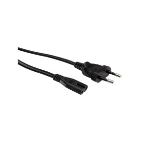 VALUE Euro Power Cable, 2pin, black, 3m