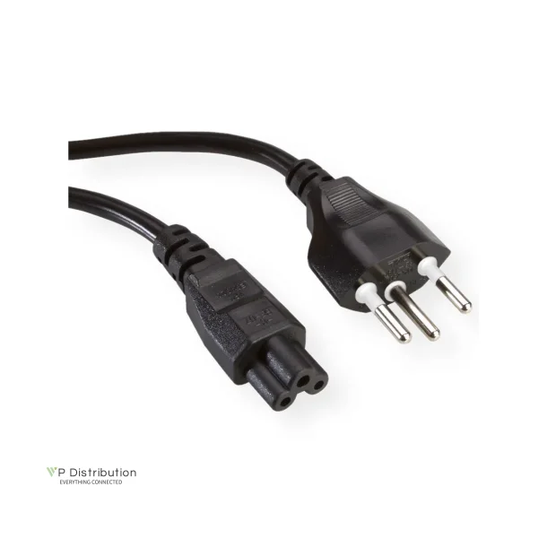 VALUE Notebook Power Cord, 3pin, black, Swiss, 1m