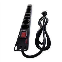 ROLINE PDU for Cabinet, 8x socket, 45&deg;, 16A, with Switch, black, 2 m
