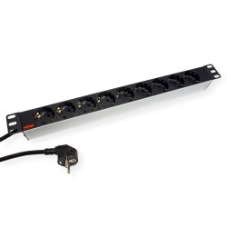 ROLINE PDU for Cabinet, 9x socket, 45&deg;, 16A, Aluminium, 2 m