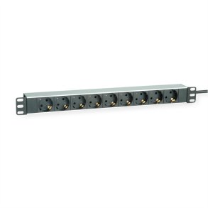 ROLINE PDU for Cabinet, 9x socket, 45°, 16A, Aluminium, 2 m