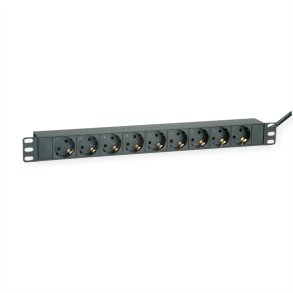 ROLINE PDU for Cabinet, 9x socket, 45°, 16A, black, 2 m