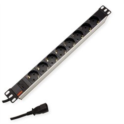 ROLINE 19" PDU for Cabinets 8x 2300W, IEC320 C14 M, Aluminium, 2 m