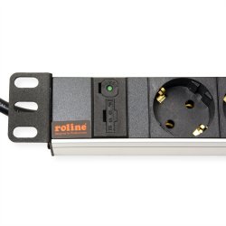 ROLINE 19" PDU for Cabinets 8x 2300W, IEC320 C14 M, Aluminium, 2 m