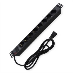 ROLINE 19" PDU for Cabinets 8x 2300W, IEC320 C14 M, black, 2 m