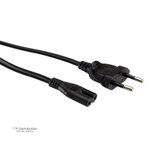 ROLINE Euro Power Cable, 2-pin, black, 3 m