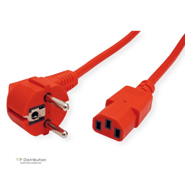 ROLINE Power Cable, straight IEC Connector, red, 1.8 m