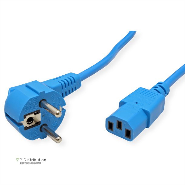 ROLINE Power Cable, straight IEC Connector, blue, 1.8 m