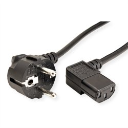 ROLINE Power Cable, angled IEC Connector, black, 1.8 m