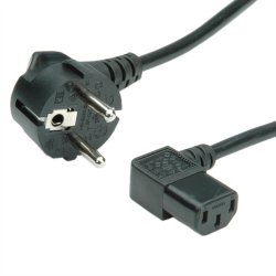 ROLINE Power Cable, angled IEC Connector, black, 1.8 m