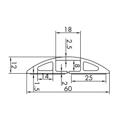 ROLINE Flex Cable Duct, TPE, black, 1.8 m