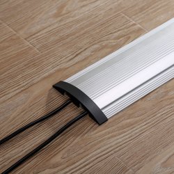 ROLINE 2-Channel Aluminum Floor Cable Cover, 139 x 22 mm, silver, 1.1 m