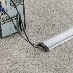 ROLINE 2-Channel Aluminum Floor Cable Cover, 92 x 22 mm, silver, 1.1 m