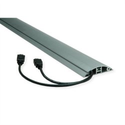 ROLINE 2-Channel Aluminum Floor Cable Cover, 92 x 22 mm, silver, 1.1 m