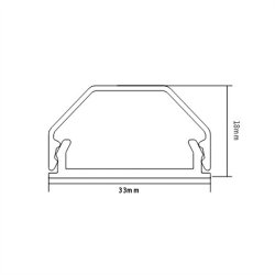 ROLINE Cable Cover, Aluminium, 33x18mm, white, 1.1 m
