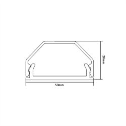 ROLINE Cable Cover, Aluminium, 50x26mm, white, 1.1 m