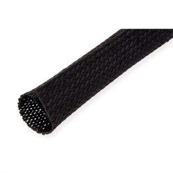 ROLINE PVC Cable Conduit, Strap Closing, black, 2.5 m