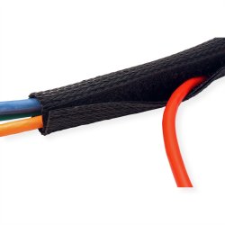 ROLINE PVC Cable Conduit, Strap Closing, black, 2.5 m