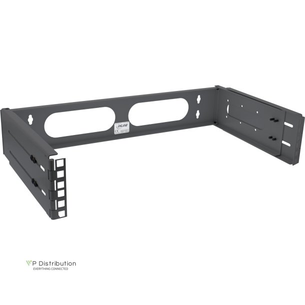 InLine&reg; 19" foldable rack, 2U, 24-40cm depth, black