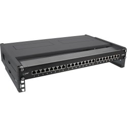 InLine&reg; 19" foldable rack, 2U, 24-40cm depth, with cover, black