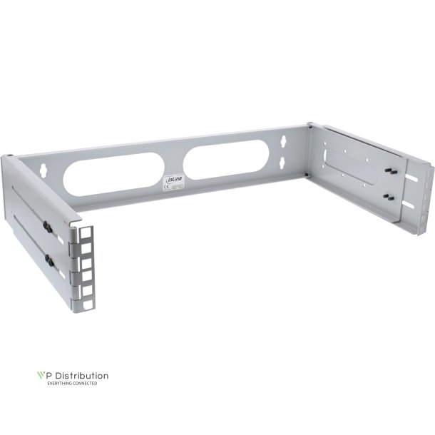 InLine&reg; 19" foldable rack, 2U, 24-40cm depth, grey