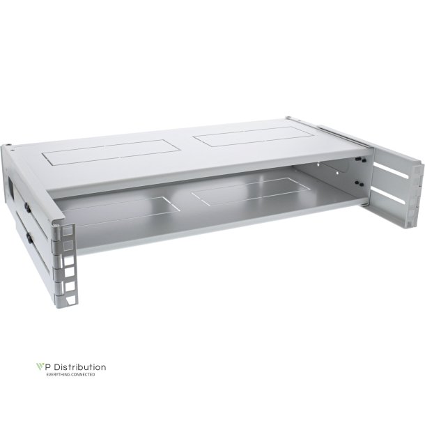 InLine&reg; 19" foldable rack, 2U, 24-40cm depth, with cover, grey