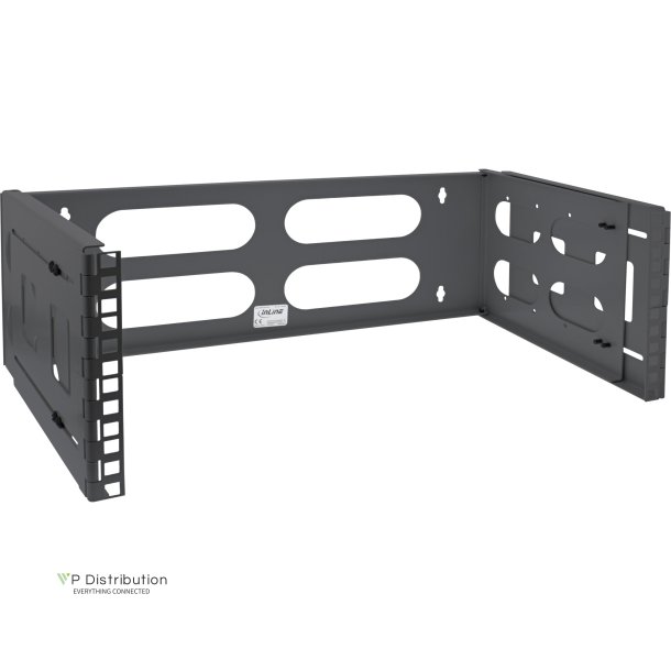 InLine&reg; 19" foldable rack, 4U, 24-40cm depth, black