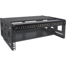 InLine&reg; 19" foldable rack, 4U, 24-40cm depth, with cover, black