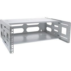 InLine&reg; 19" foldable rack, 4U, 24-40cm depth, with cover, grey