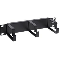 InLine&reg; 10" Cable management panel, 3 brackets, RAL9005, black