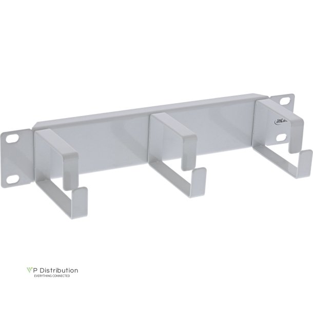 InLine&reg; 10" Cable management panel, 3 brackets, RAL 7035 grey