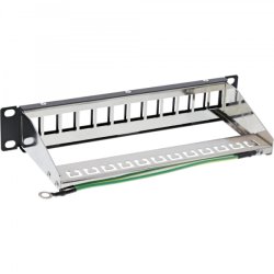 InLine 10" Patchpanel empty panel 12-way, for Keystone modules, 1U, RAL 9005 black