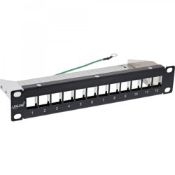 InLine 10" Patchpanel empty panel 12-way, for Keystone modules, 1U, RAL 9005 black